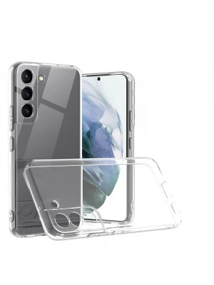 Samsung Galaxy S22 Plus Kamera Korumalı Şeffaf Tıpalı Silikon Kılıf