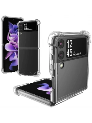 Samsung Z Flip 3 Şeffaf Korumalı Silikon Kılıf - Telefon Kılıfı