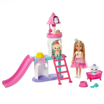 Barbie Prenses Macerası Chelsea Bebek ve Evcil Hayvan Şatosu Oyun