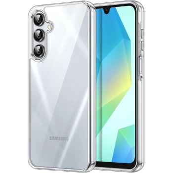 Galaxy A16 Uyumlu Kılıf Kamera Korumalı Şeffaf Esnek Renksiz Silikon Kapak