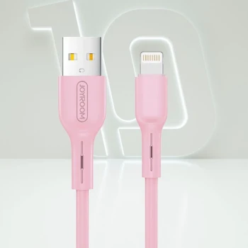 Joyroom S-M357S  İphone Lightning Şarj ve Data Kablosu 2A 1m Pembe