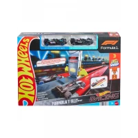 Hot Wheels Yarışları™ Formula 1® Hızlı Başlangıç Pist Seti ve 1:64 Ölçekli 2 Metal F1 Arabası JKM88