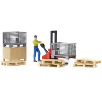 Bruder Bworld - 1 Sarışın Erkek ve Lojistik Seti