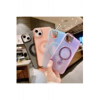 İphone 13 Pro Max Stantlı Buzlu Sert Magsafe Kapak