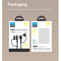 Joyroom 4ü 1 Arada Çok Fonksiyonlu Hızlı Şarj Kablosu