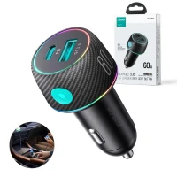 JOYROOM 60W USB/USB-C / Type-C  Araç Şarj Cihazı Siyah Çakmaklık