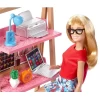 Barbie Bebek ve Çalışma Masası Oyun Seti DVX52