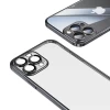 İphone 14 Pro Max Darbe Emici Şeffaf Kenarları Renkli Sert Lazer Lensli Kılıf