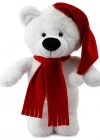 Yılbaşı Özel Noel Ayı 40 cm Beyaz