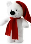Yılbaşı Özel Noel Ayı 40 cm Beyaz