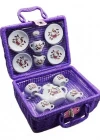 Hello Kitty Porselen Çay Seti 13 Parça Mor Çantalı