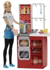Barbie Makarna Şefi ve Mutfak Oyun Seti DMC36