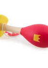 Desenli Ahşap Maracas Kırmızı