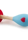 Desenli Ahşap Maracas Mavi