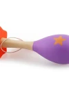 Desenli Ahşap Maracas Mor