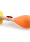 Desenli Ahşap Maracas Turuncu