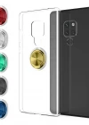 Huawei P40 Lite Gross Ring Yüzüklü Şeffaf Arka Kapak Kılıf