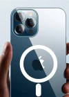 İphone 12 Pro Max Dayanıklı Manyetik Şeffaf Kılıf (MagSafe Uyumlu)