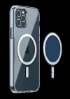 İphone 12 Pro Max Dayanıklı Manyetik Şeffaf Kılıf (MagSafe Uyumlu)