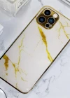 İphone 12 Pro Max Marble Parlak Mermer Desenli Cam Telefon Kılıfı