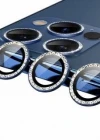 İphone 12 Pro Max Taşlı Kamera Lens Koruyucu Çerçeveli Koruyucu