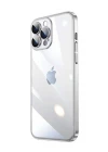 İphone 13 Pro Darbe Emici Şeffaf Kenarları Renkli Sert Lazer Lensli Kılıf