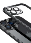 İphone 13 Pro Max Darbe Emici Şeffaf Kenarları Renkli Sert Lazer Lensli Kılıf