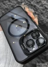 iPhone 13 Uyumlu Kılıf Klon Stantlı + Lens Korumalı MagSafe Telefon Kılıfı