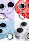 İphone 14/14 Plus ile Uyumlu Taşlı Renkli Lens Koruma