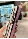 İphone 14 Glossy Yumuşak Ayıcıklı Boncuklu Stantlı Telefon Kılıfı
