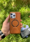 İphone 14 Pro Magsafe Leather Stantlı Telefon Kılıfı