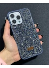İphone 14 Pro Max Uyumlu Sw İnce Taşlı Elmas Işıltılı Telefon Kılıfı