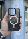 İphone 15 Kılıf Diamont MagSafe Hologramlı Telefon Kılıfı