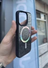 İphone 15 Kılıf Diamont MagSafe Hologramlı Telefon Kılıfı