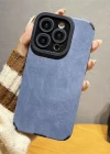 İphone 15 Plus İle Uyumlu Premium Suni Suet Kamera Korumalı Kılıf