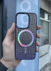 İphone 15 Pro Kılıf Diamont MagSafe Hologramlı Telefon Kılıfı