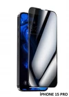 İphone 15 Pro Max Anti Statik Tam Kaplayan Hayalet Kırılmaz Cam