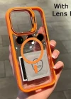 iPhone 15 Pro Max Kılıf Klon Stantlı + Lens Korumalı MagSafe Telefon Kılıfı