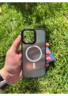 İphone 15 Pro Max MagSafe Uyumlu Mat Krom Telefon Kılıfı