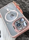 iPhone 15 Uyumlu Kılıf Klon Stantlı + Lens Korumalı MagSafe Telefon Kılıfı
