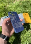 İphone 15 Uyumlu Parlak Premium Renkli Cam Telefon Kılıfı