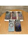 İphone 16 Pro Max Kılıf Diamont MagSafe Hologramlı Telefon Kılıfı