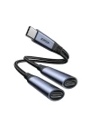 Joyroom Audio Adaptör 2in1 (Type-C to Dual Type-C)-Siyah