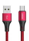 Joyroom S-0230N1 0.2m 3A USB -Mikro Data Sync Şarj Kablosu Kırmızı