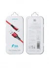 Joyroom S-1230N6 iPhone Lightning Hızlı Şarj ve Data Kablosu Örgü 3A 1.2M Kırmızı