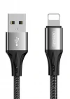 Joyroom S-1230N6 iPhone Lightning Hızlı Şarj ve Data Kablosu Örgü 3A 1.2M Siyah