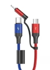 Joyroom S-M376 Type-c Mikro İphone Örgülü Çoklu USB Kablosu