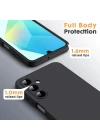 Samsung Galaxy A36 Kılıf Kamera Korumalı Esnek Mat Renkli Standart Siyah Silikon Kapak