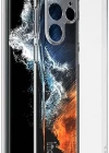 Samsung Galaxy S22 Ultra Kamera Korumalı Şeffaf Tıpalı Silikon Kılıf