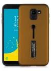 SAMSUNG J6 STANDLI KILIF KAHVERENGİ